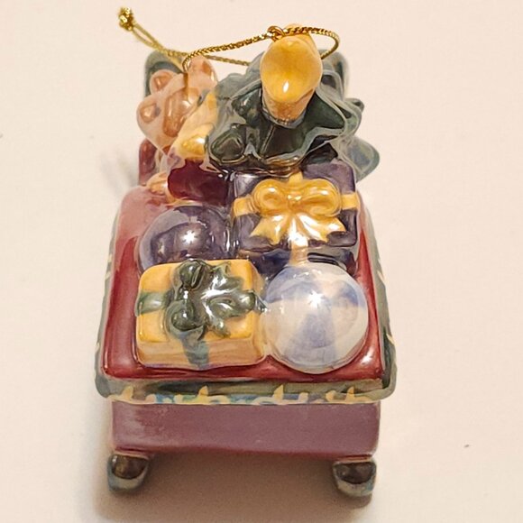 Thomas Kinkade Glitter Sleigh Porcelain Ornament New Bradford Editions 2004 BNIP - Picture 4 of 14